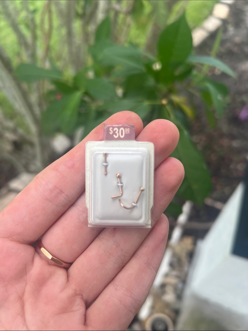 NWT Minimal Rose Gold Nose Stud Set 020 Gauge
